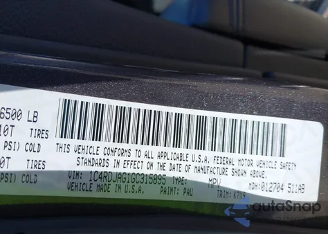 2016 Dodge Durango Sxt from USA, damaged, VIN 1C4RDJAG1GC315895